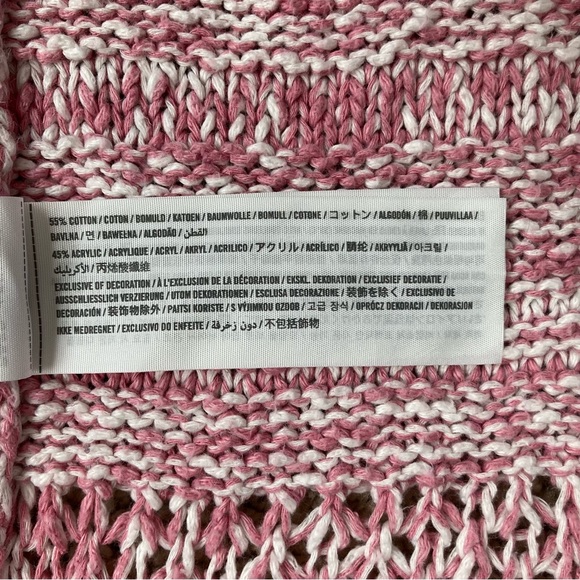 Abercrombie & Fitch Women’s Barbie pink white open front cable knit sweater XS - Picture 9 of 12